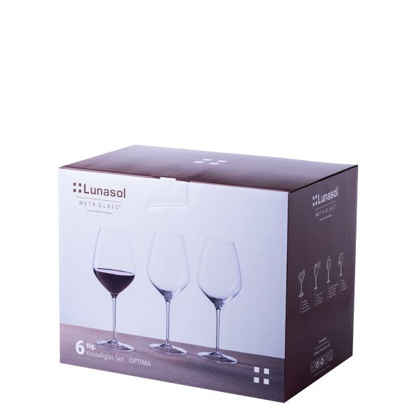 Verres à vin rouge 570 ml lot de 6 - Optima Glas Lunasol