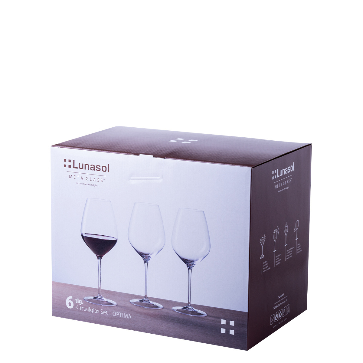 Verres à vin rouge 570 ml lot de 6 - Optima Glas Lunasol