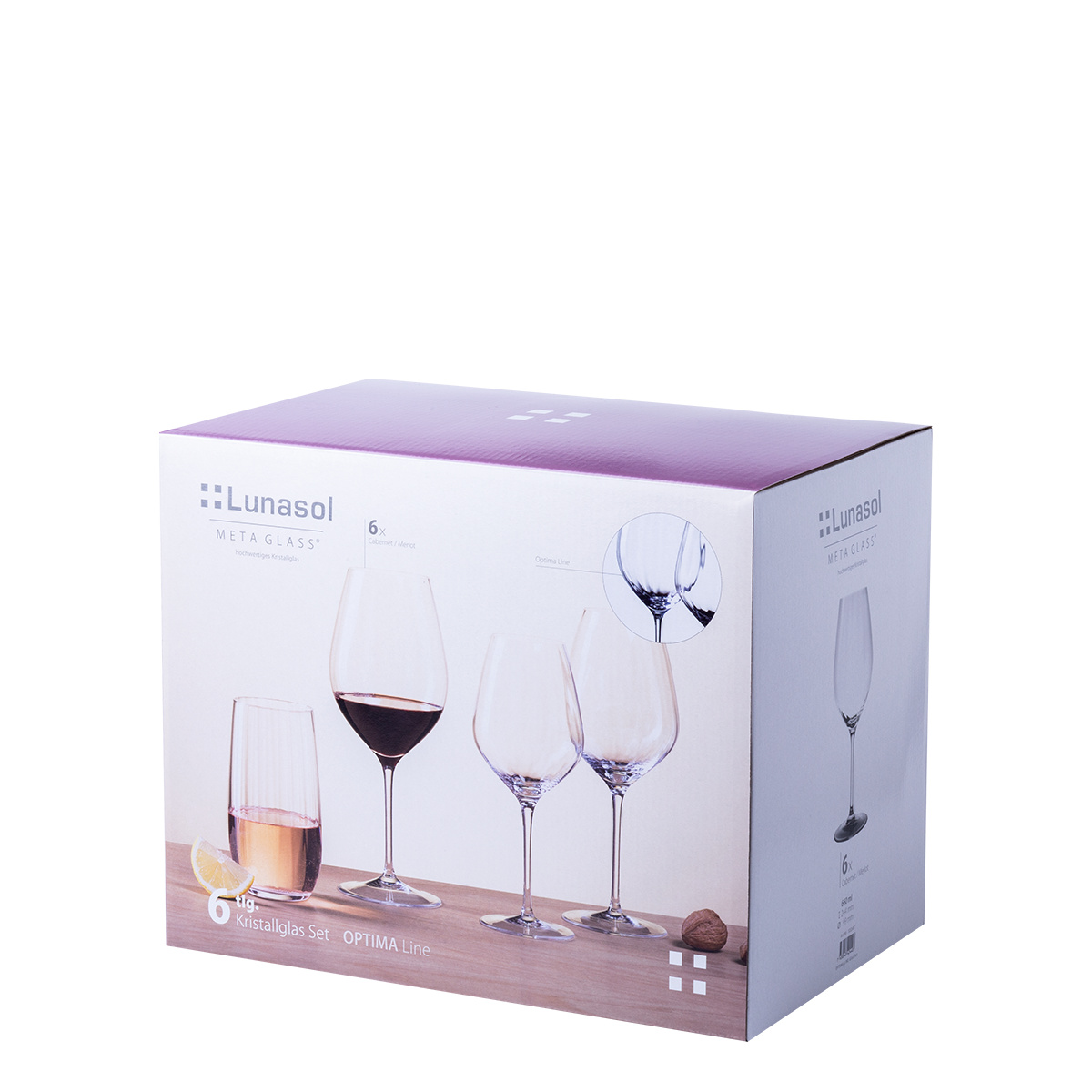 Verres à vin rouge 660 ml lot de 6 - Optima Line Glas Lunasol