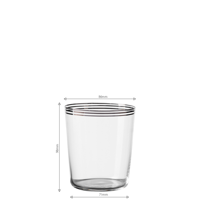Verres Tumbler à trois rayures couleur platine 440 ml set de 6 - 21st Century Glas