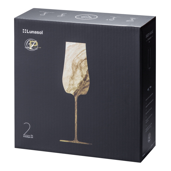 Verre à champagne 220 ml - Lot de 2 - Green Wave Glas Lunasol