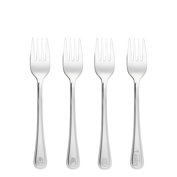 Set de 4 fourchettes à dessert avec gravure laser de Pâques - Roma