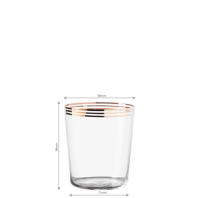 Verres Tumbler à trois bandes dorées 440 ml lot de 6 - 21st Century Glas