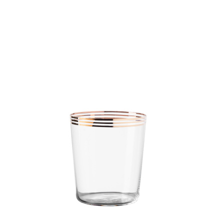 Verres Tumbler à trois bandes dorées 440 ml lot de 6 - 21st Century Glas