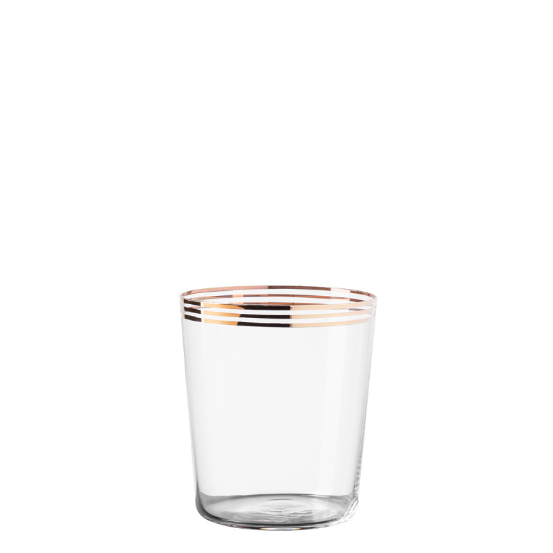 Verres Tumbler à trois bandes dorées 440 ml lot de 6 - 21st Century Glas
