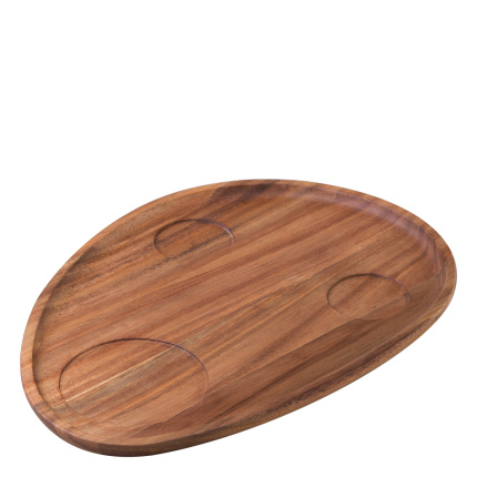 Plateau Triangle Acacia 35 x 25 cm avec encoches - FLOW Wooden