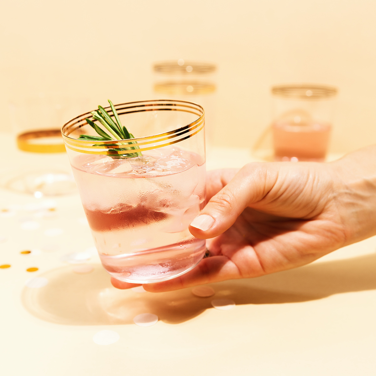 Verres Tumbler à trois bandes dorées 440 ml lot de 6 - 21st Century Glas