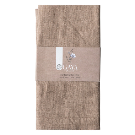 Serviettes en lin bronze 50 x 50 cm 2 pcs - Gaya Ambiente