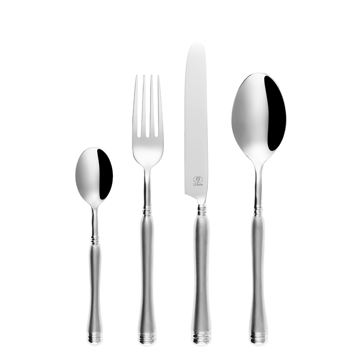 Set de couverts 24 pcs poignée creuse Dessert – Eva manche mat