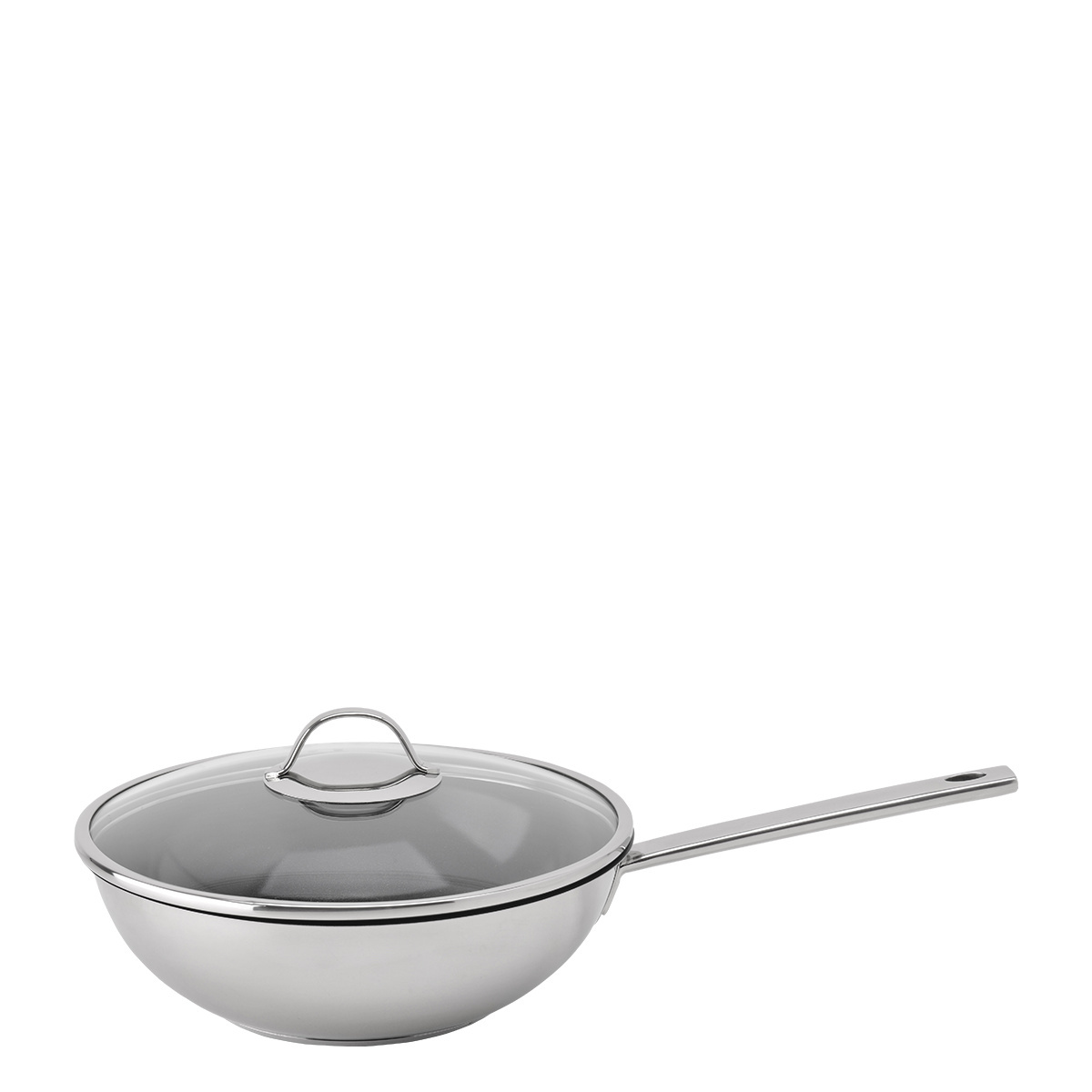 Wok avec couvercle en verre ø 28 cm | Orion Inox