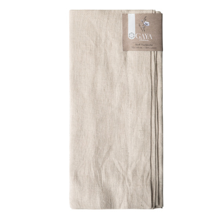 Chemin de table en lin couleur craie 50 x 140 cm - Gaya Ambiente