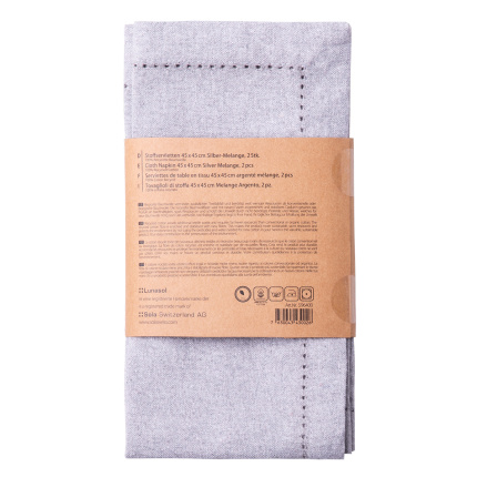 Serviettes en coton gris clair 45 x 45 cm 2 pcs – Basic Ambiente