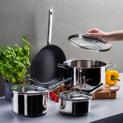 Set de démarrage de casseroles Orion 7 pièces Master Chef Lunasol