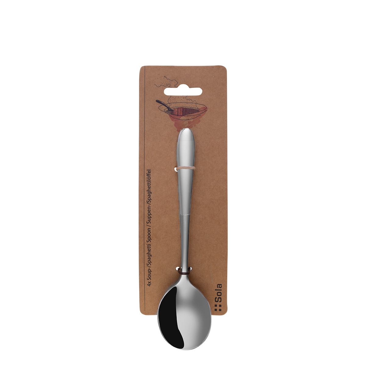 Set de cuillères à soupe et spaghetti 4 pcs – Basic Alpha