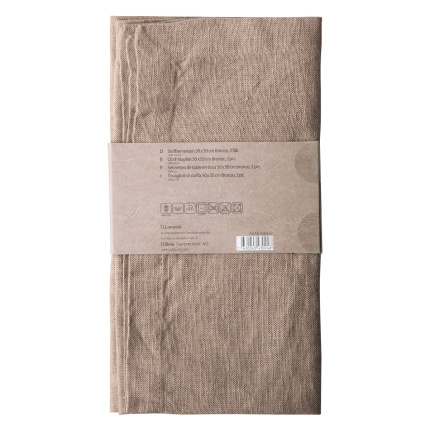 Serviettes en lin bronze 50 x 50 cm 2 pcs - Gaya Ambiente