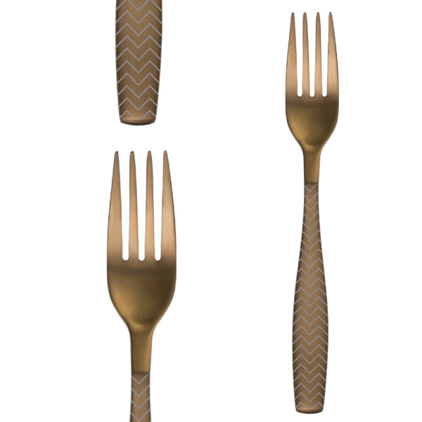 Ménagère 24 pièces - Gaya All Satin or - Chevron