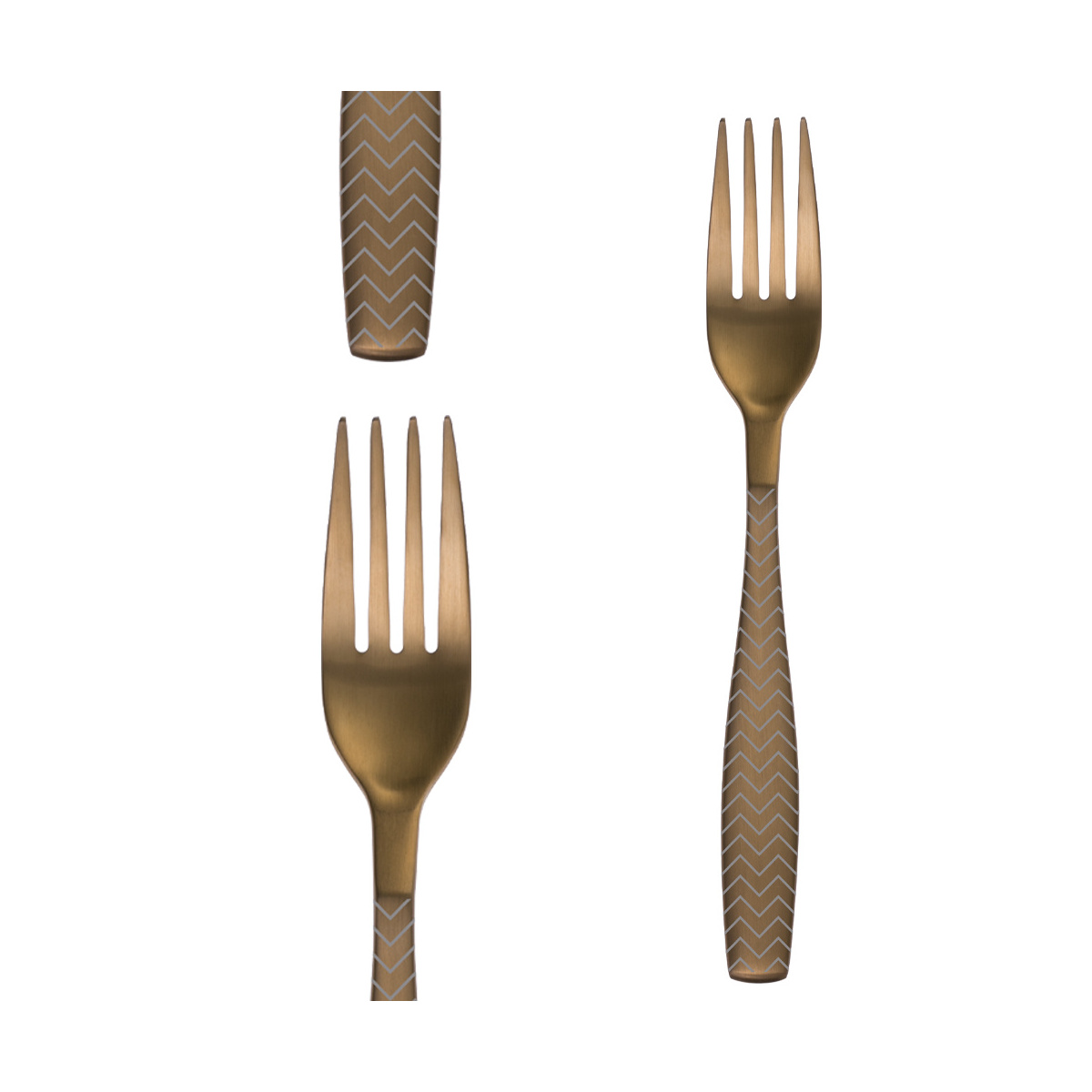 Ménagère 24 pièces - Gaya All Satin or - Chevron