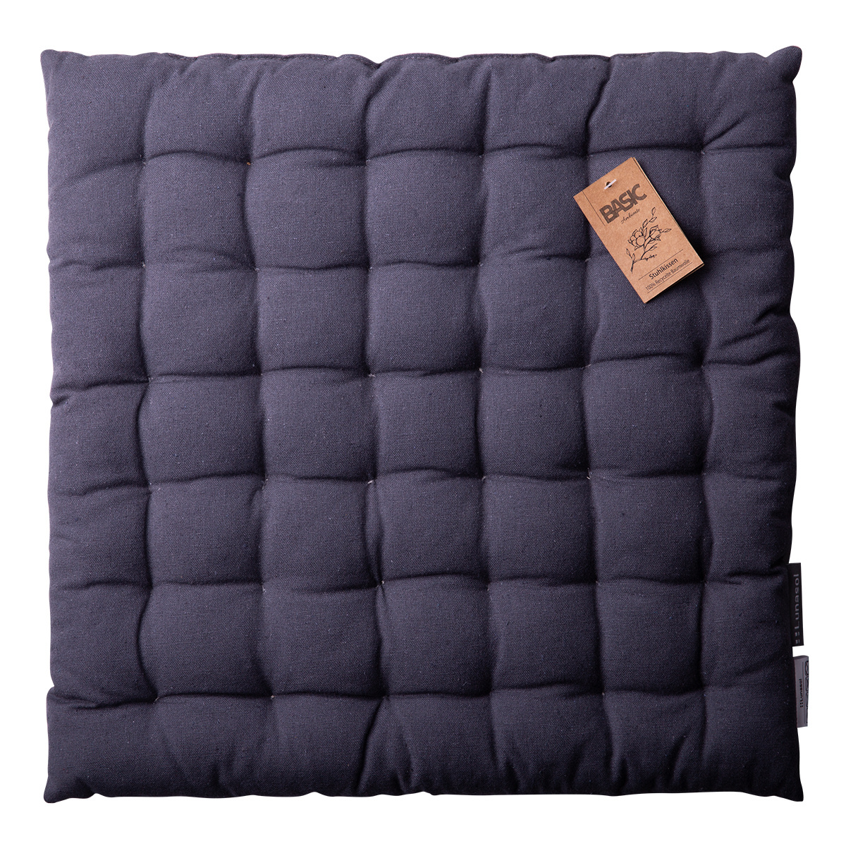 Coussin de chaise en coton gris acier 40 x 40 x 4 cm – Basic Ambiente