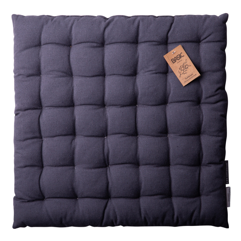 Coussin de chaise en coton gris acier 40 x 40 x 4 cm – Basic Ambiente