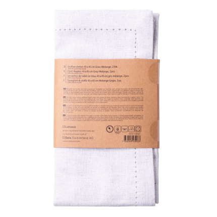 Serviettes en coton gris 45 x 45 cm 2 pcs – Basic Ambiente
