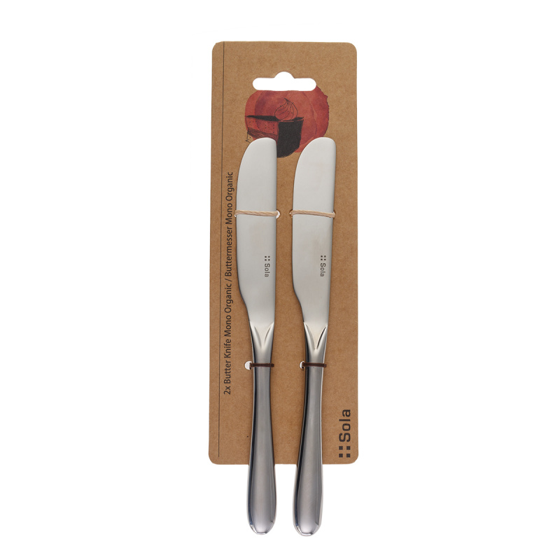 Couteau à beurre à manche creux set 2 pièces - Alpha Organic