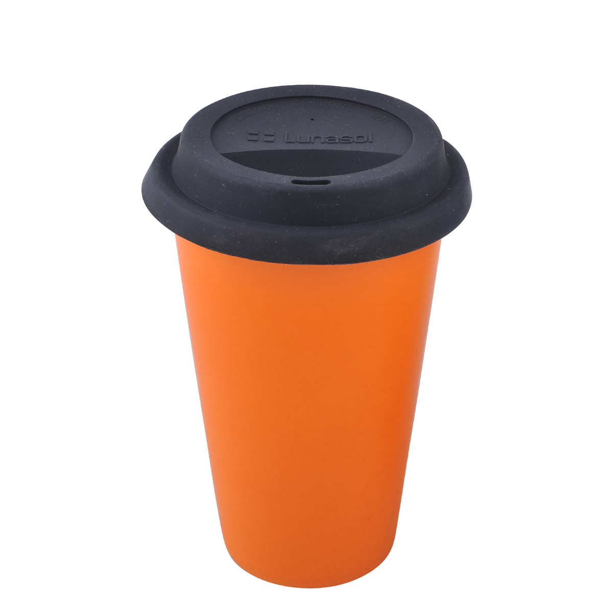 Mug orange avec couvercle en silicone sc - Traveller Lunasol