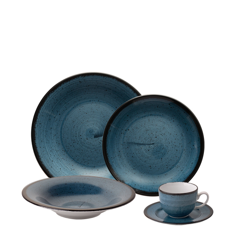 Ensemble de porcelaine 20 pièces bleu - Hotel Inn Chic color