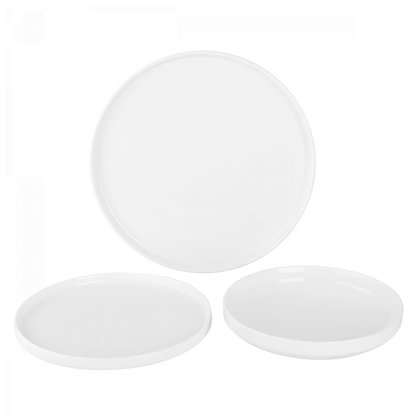 Set d'assiettes blanches U-Coupe 12 pcs — Flow Lunasol