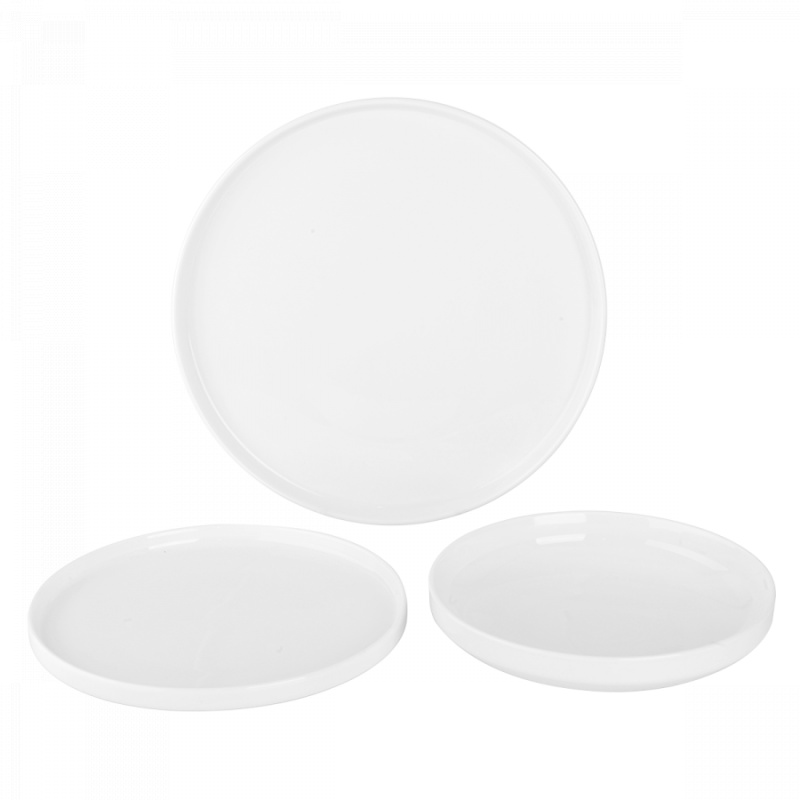 Set d'assiettes blanches U-Coupe 12 pcs — Flow Lunasol