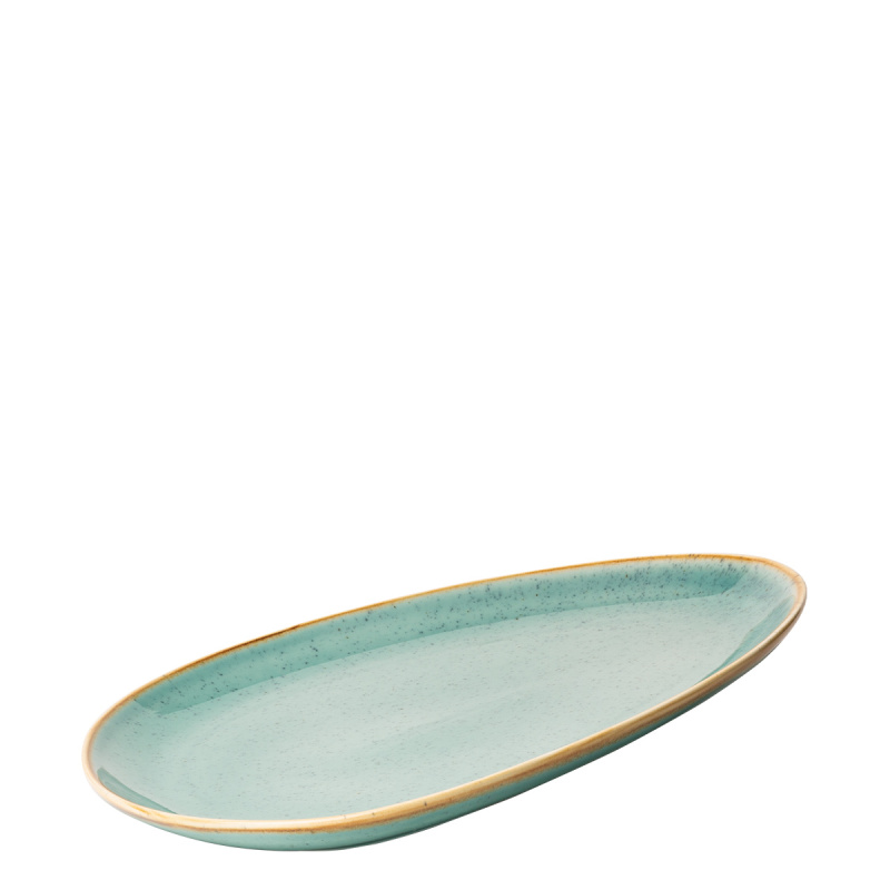 Assiette Triangle Sand turquoise 30,5 x 24,2 cm – Gaya