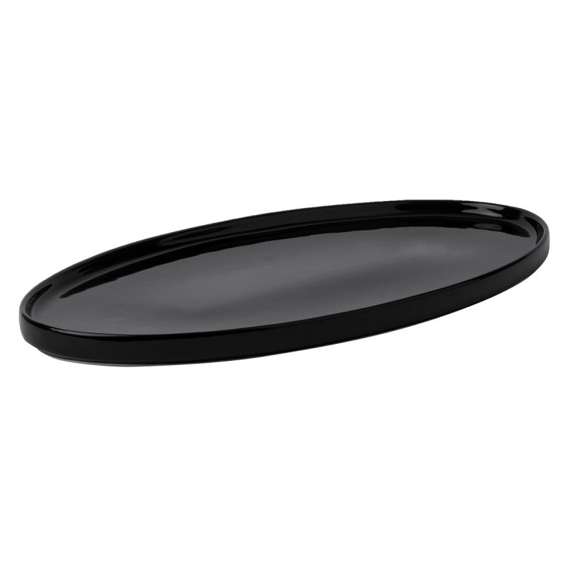 Assiette plate ovale U-Coupe 35.5 x 18 cm - Flow Lunasol black