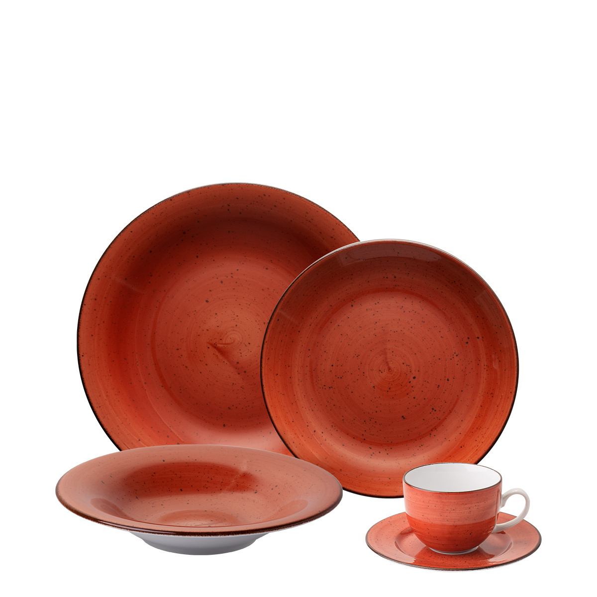 Ensemble de porcelaine 20 pièces terracotta - Hotel Inn Chic color