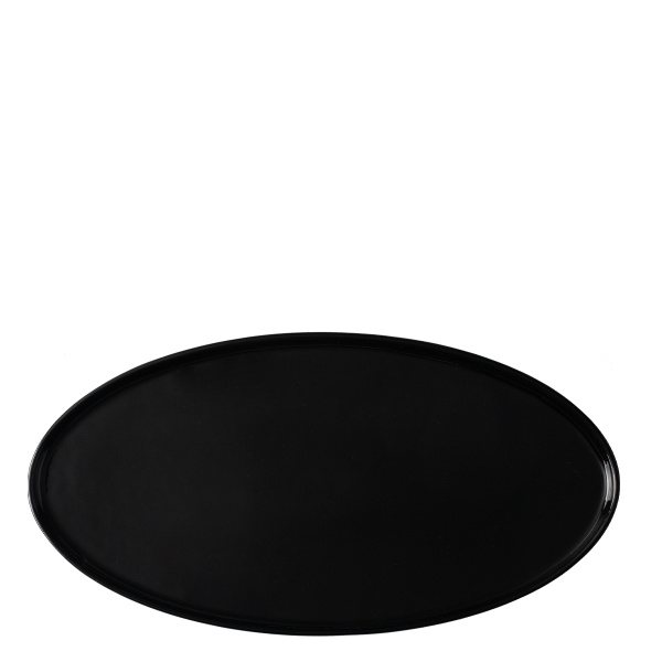 Assiette plate ovale U-Coupe 35.5 x 18 cm - Flow Lunasol black