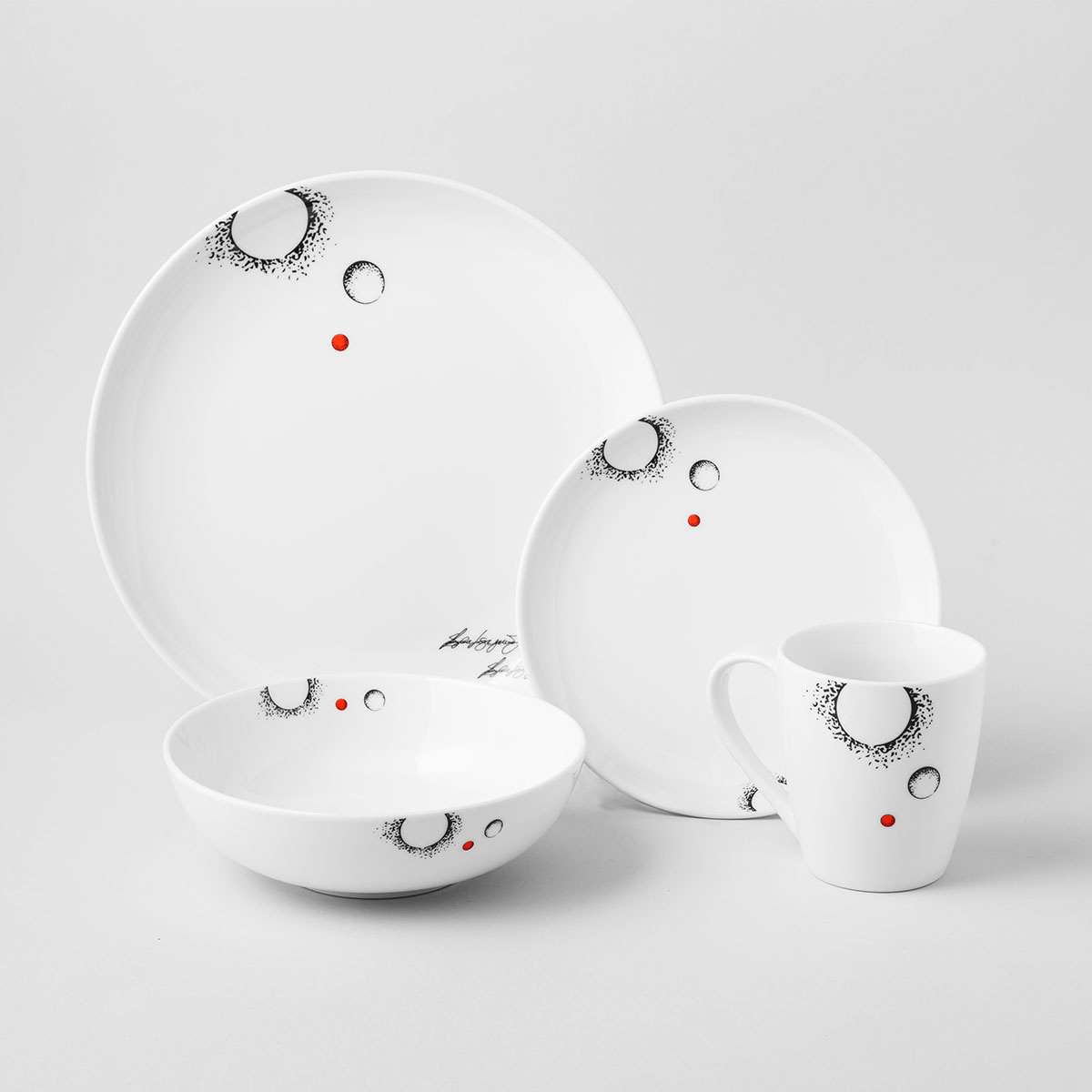 Assiette plate Coupe 27 cm Set 4 pcs - S-Art Elements Fire