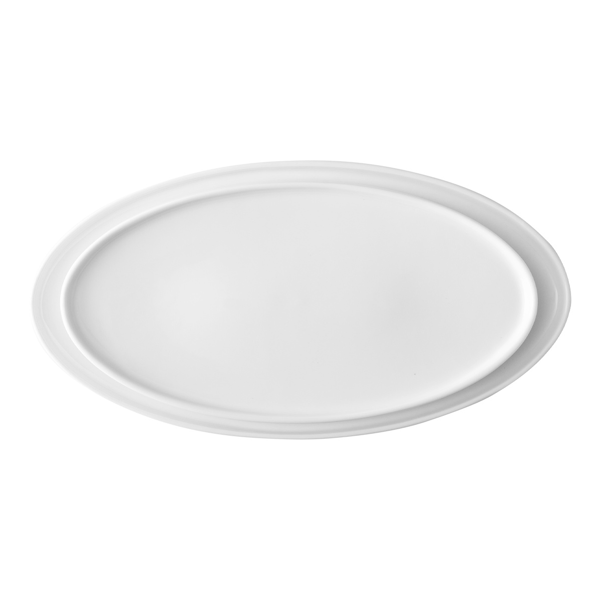 Assiette plate ovale U-Coupe 35.5 x 18 cm - FLOW Lunasol white