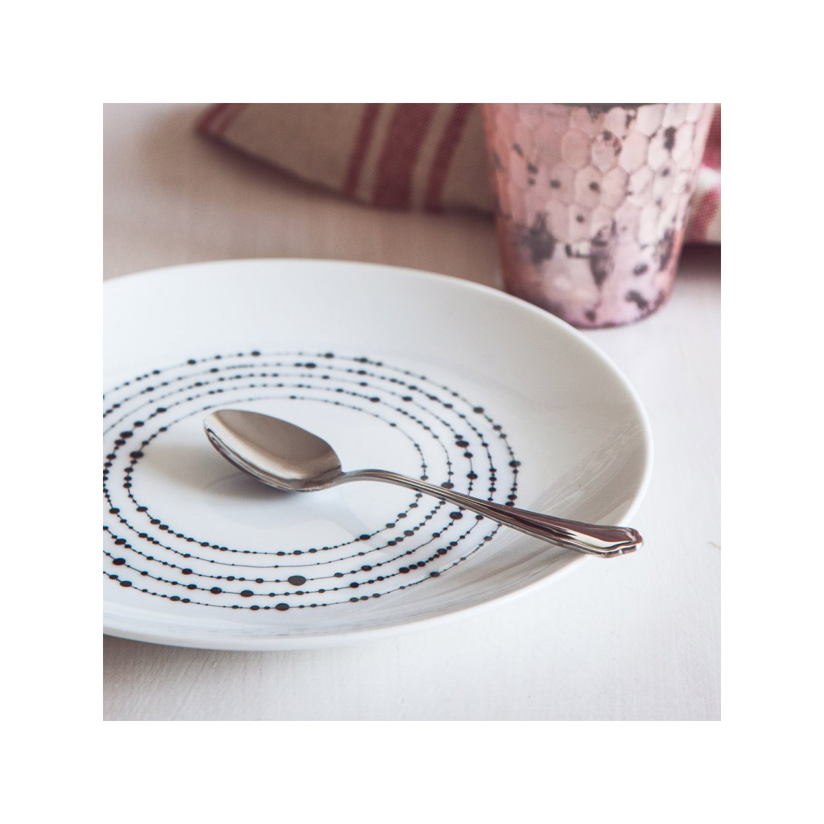 Assiette à dessert 20,5 cm set 4 pcs - Basic Dots