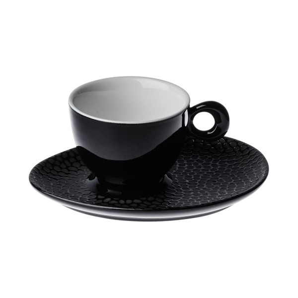 Soucoupe à café structurée noir-gris – Flow