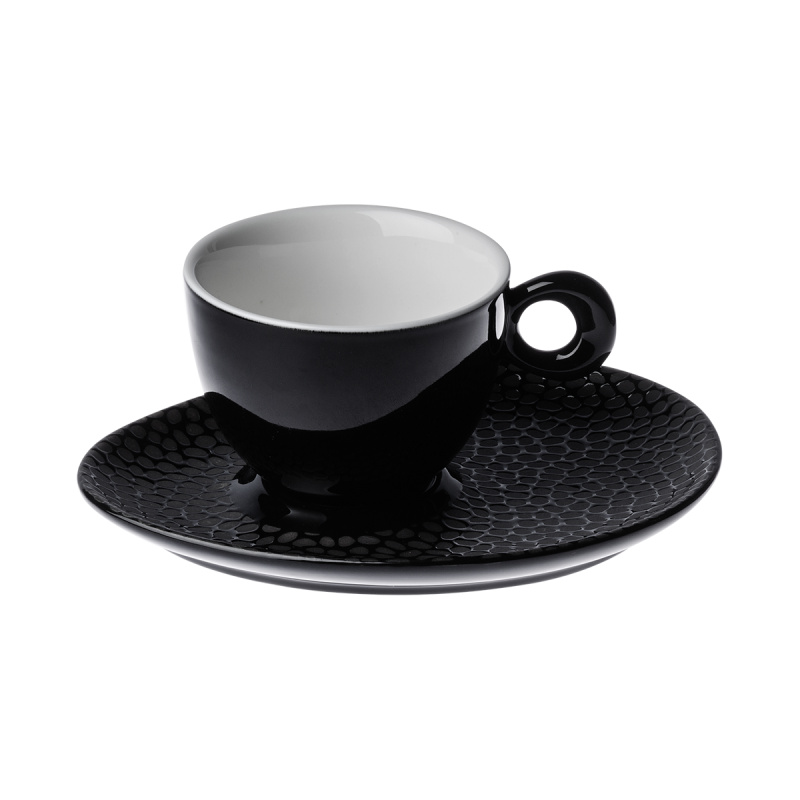 Soucoupe à café structurée noir-gris – Flow
