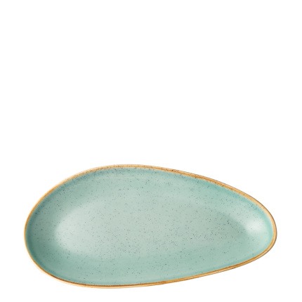 Assiette ovale Sand turquoise 36 cm – Gaya