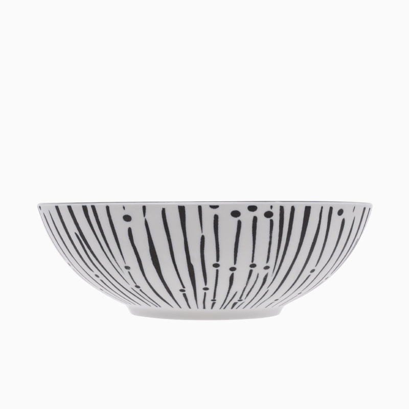 Bol à céréales blanc/noir 17,8 cm – Basic