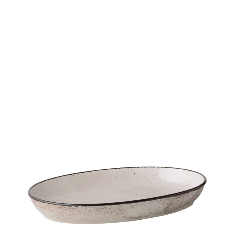 Plat à four ovale 32 x 23 x 4,5 cm - Elements gris clair moucheté