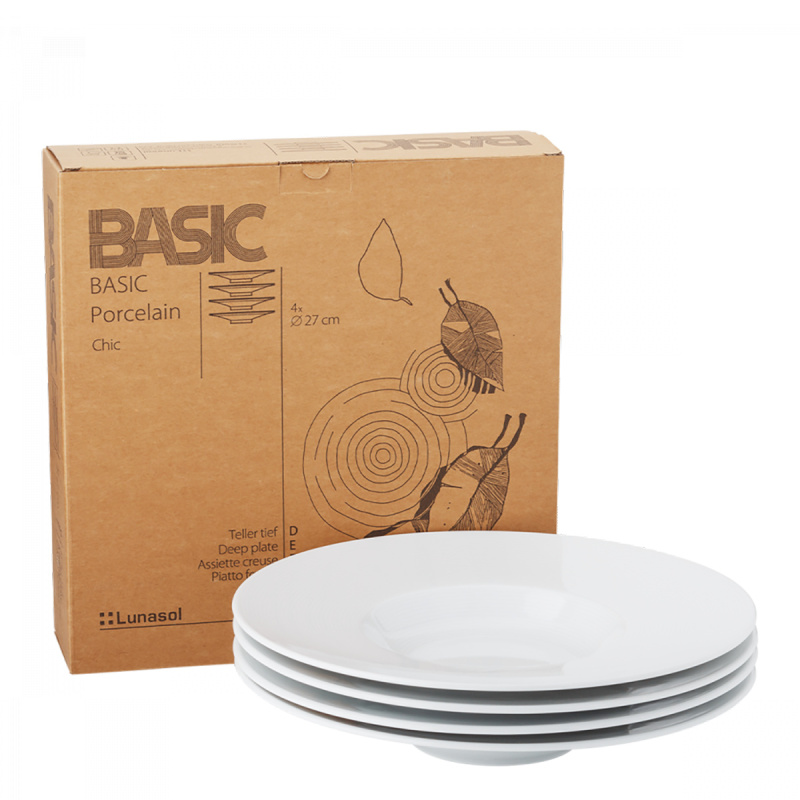 Assiette creuse 27 cm lot de 4 - Basic Chic