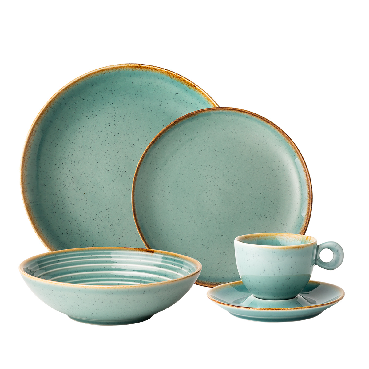 Ensemble en porcelaine 30 pcs — Gaya Sand türkis Lunasol