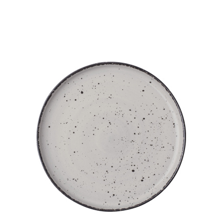 Assiette plate U-Coupe 20 cm - Gaya Atelier gris clair mouchetée