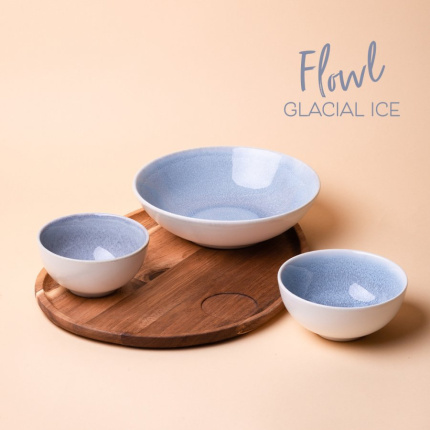 Set Flowl Glacial Ice bols + plateau | Gaya Lunasol