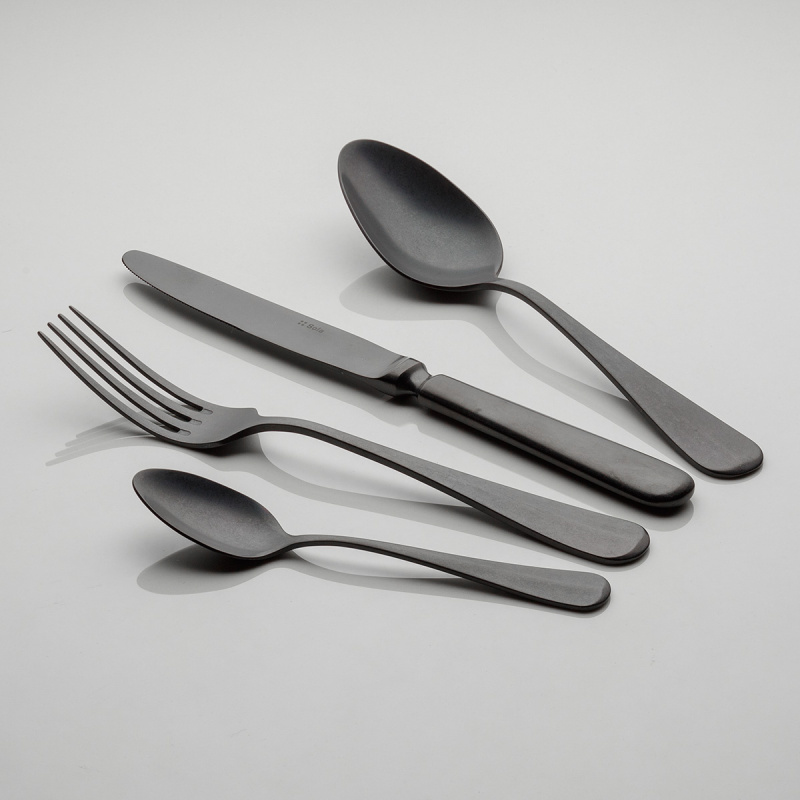 Set de couverts 24 pcs – Dessert – Baguette Vintage noir Stone Wash
