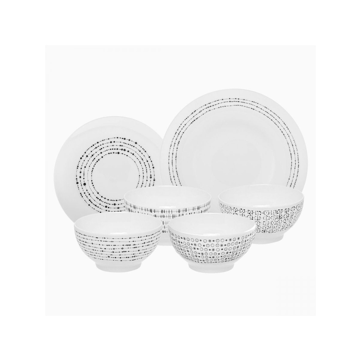 Set petit déjeuner 12 pièces - Basic Dots
