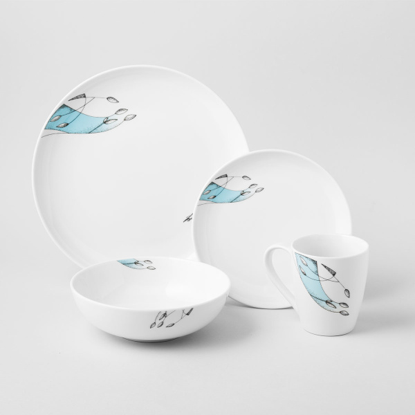 Assiette plate Coupe 27 cm Set 4 pcs - S-Art Elements Water