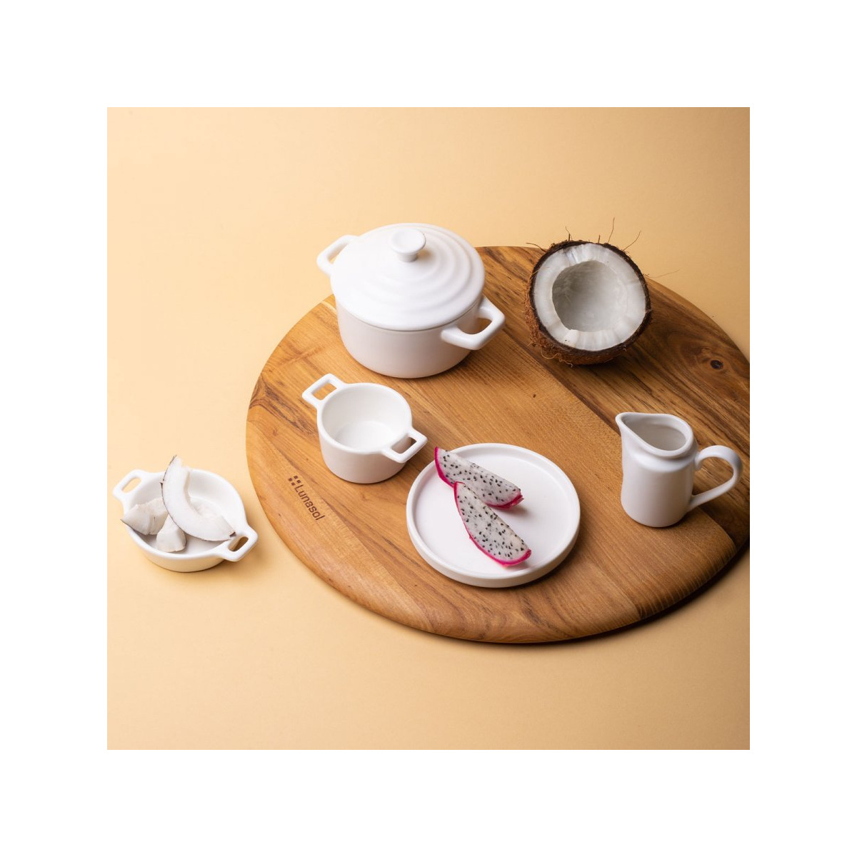 Bol ovale Flowl Atelier blanc avec anses 7,9 x 7 cm - Gaya