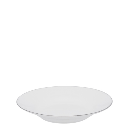 Assiette creuse 23 cm avec bordure en platine - Premium Platinum Line